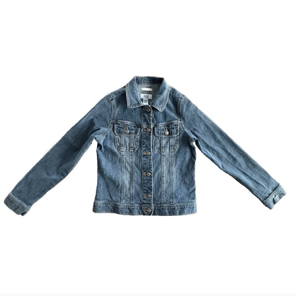 Old Navy Outlet Women’s Stretch Denim Jacket Small Blue Button Front Y2K